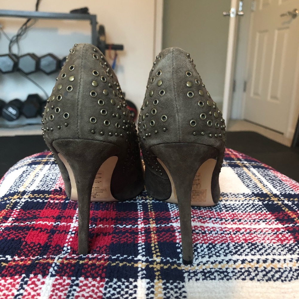Express Olive Green Studded Heels